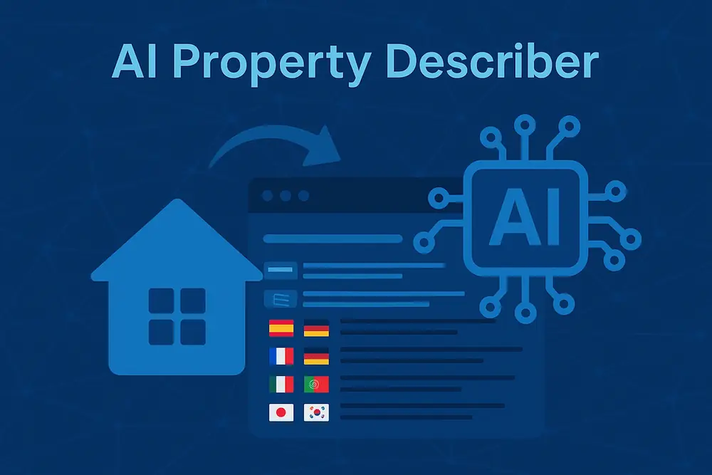 Cover image for the multilingual property description generator built for a real estate site.